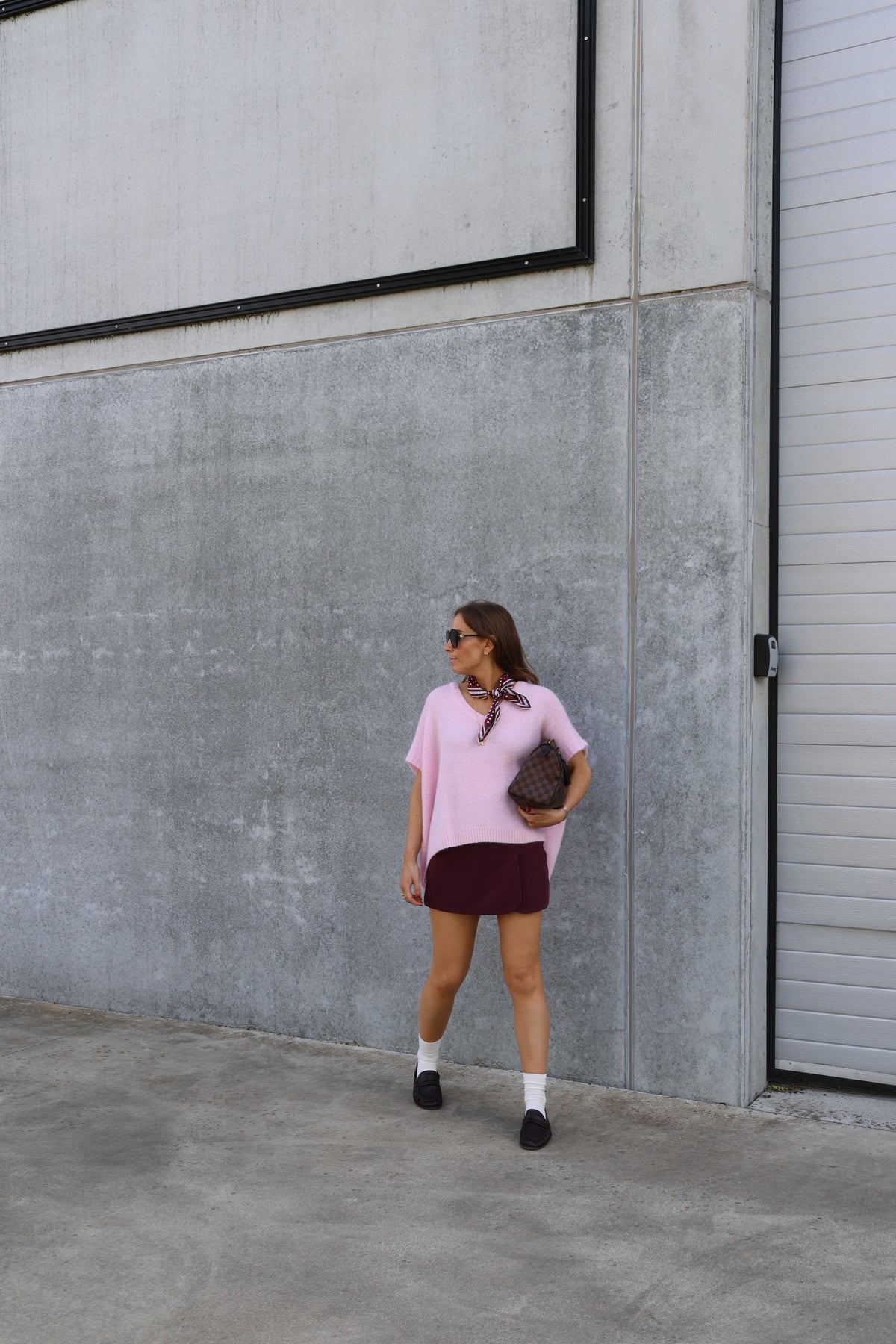 Elora mouwloze v-neck knit lichtroze