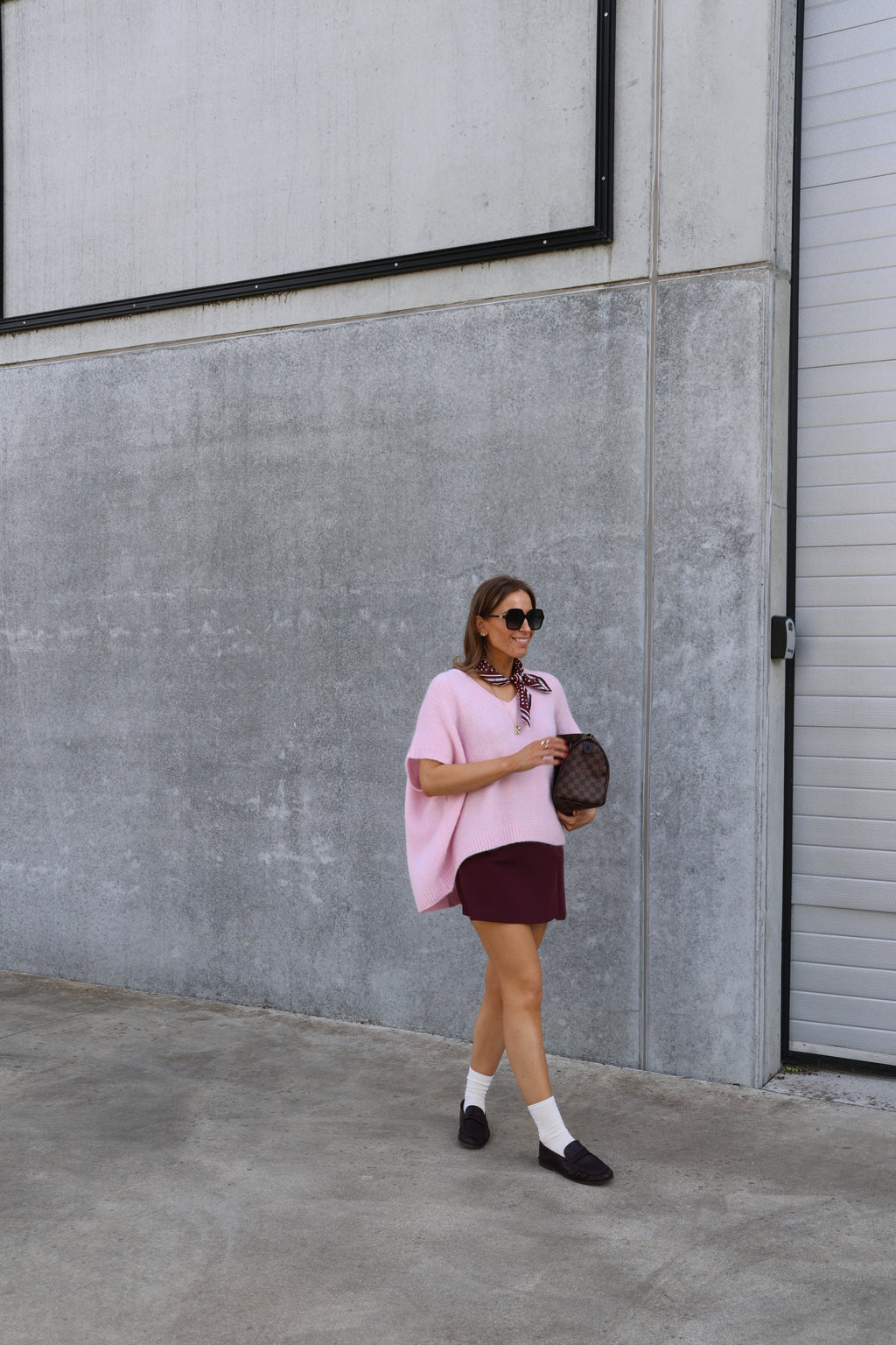 Elora mouwloze v-neck knit lichtroze