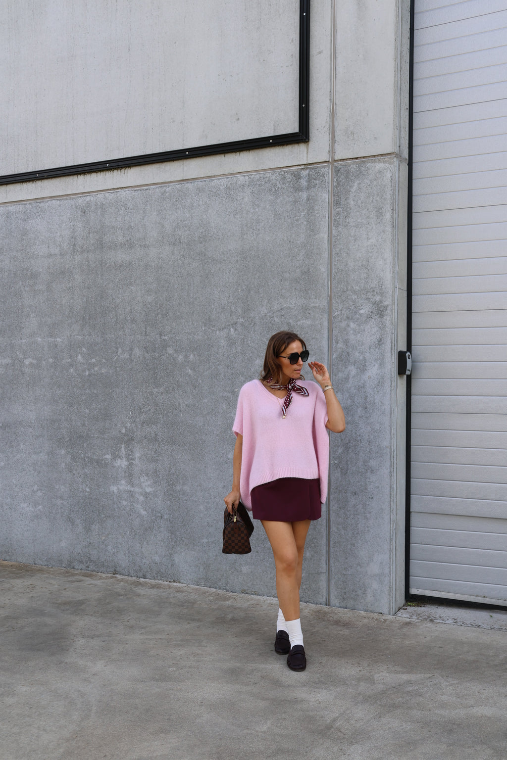 Elora mouwloze v-neck knit lichtroze