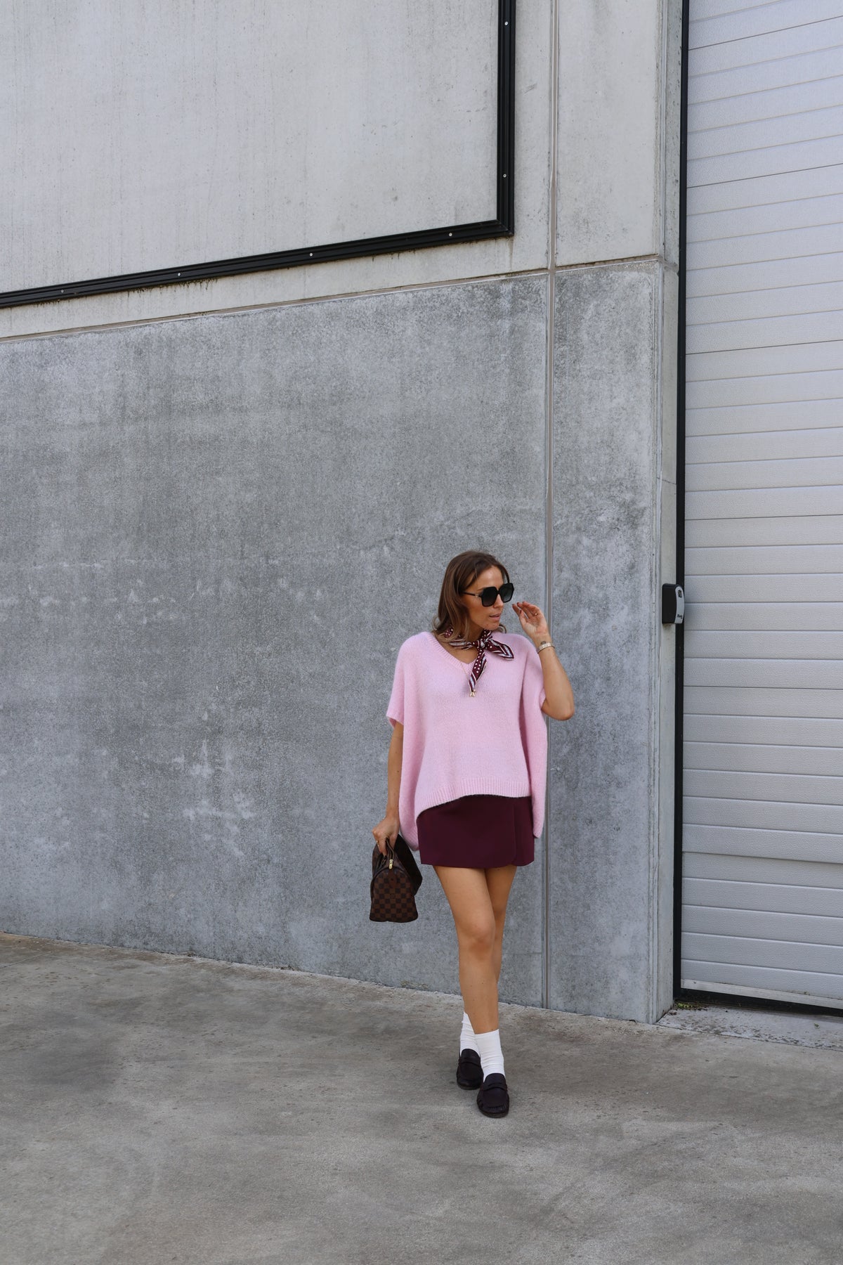 Elora mouwloze v-neck knit lichtroze
