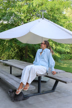 Liene jeans met bloemetjes wit
