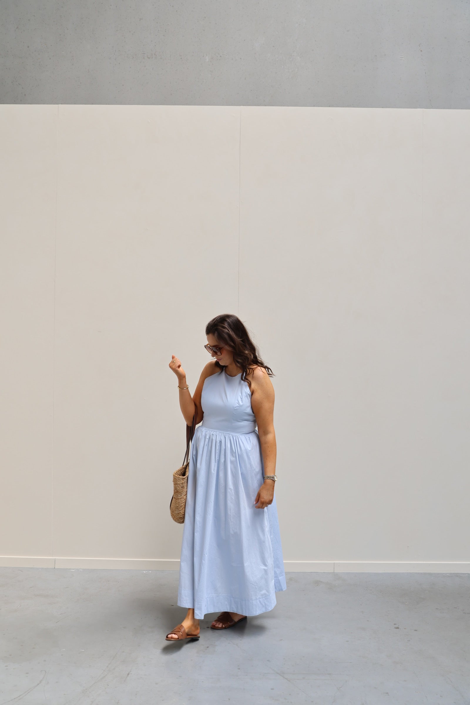 Colette maxi jurk lichtblauw