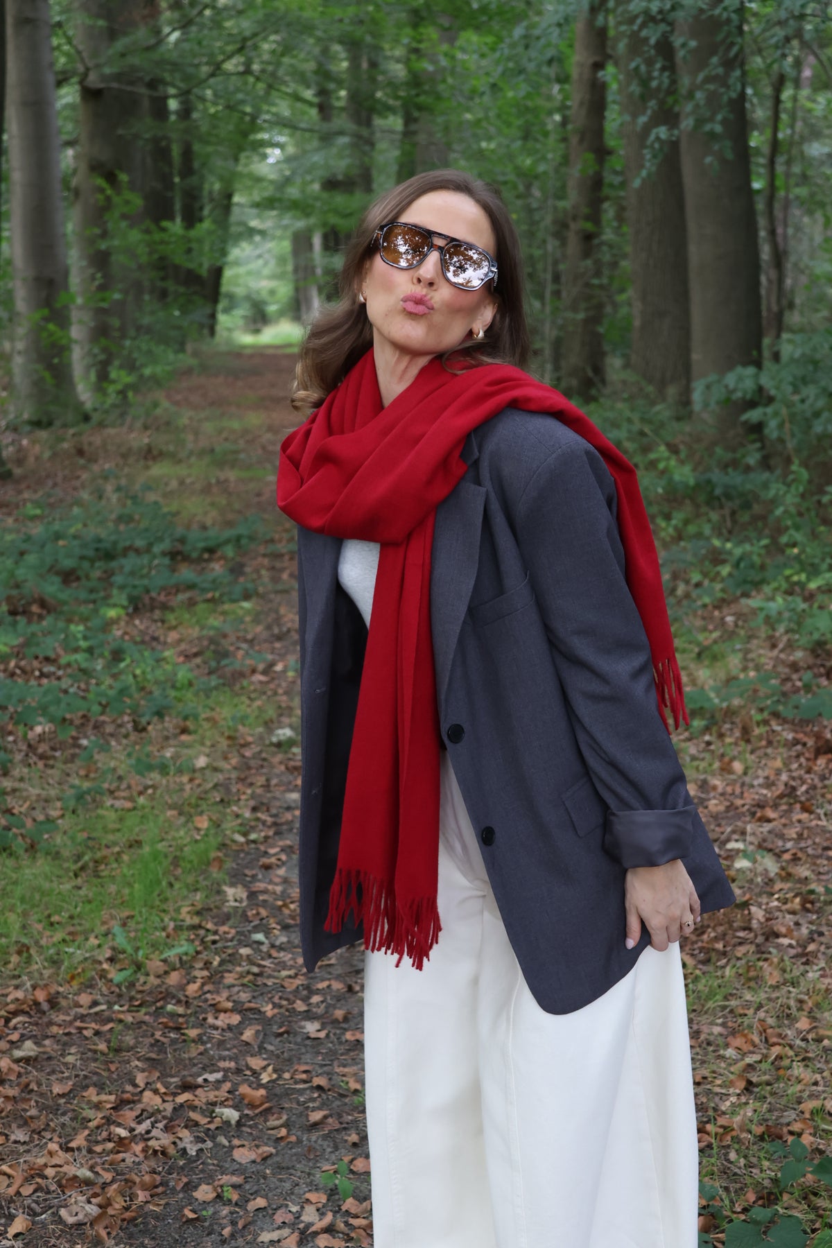Tirza sjaal kersenrood
