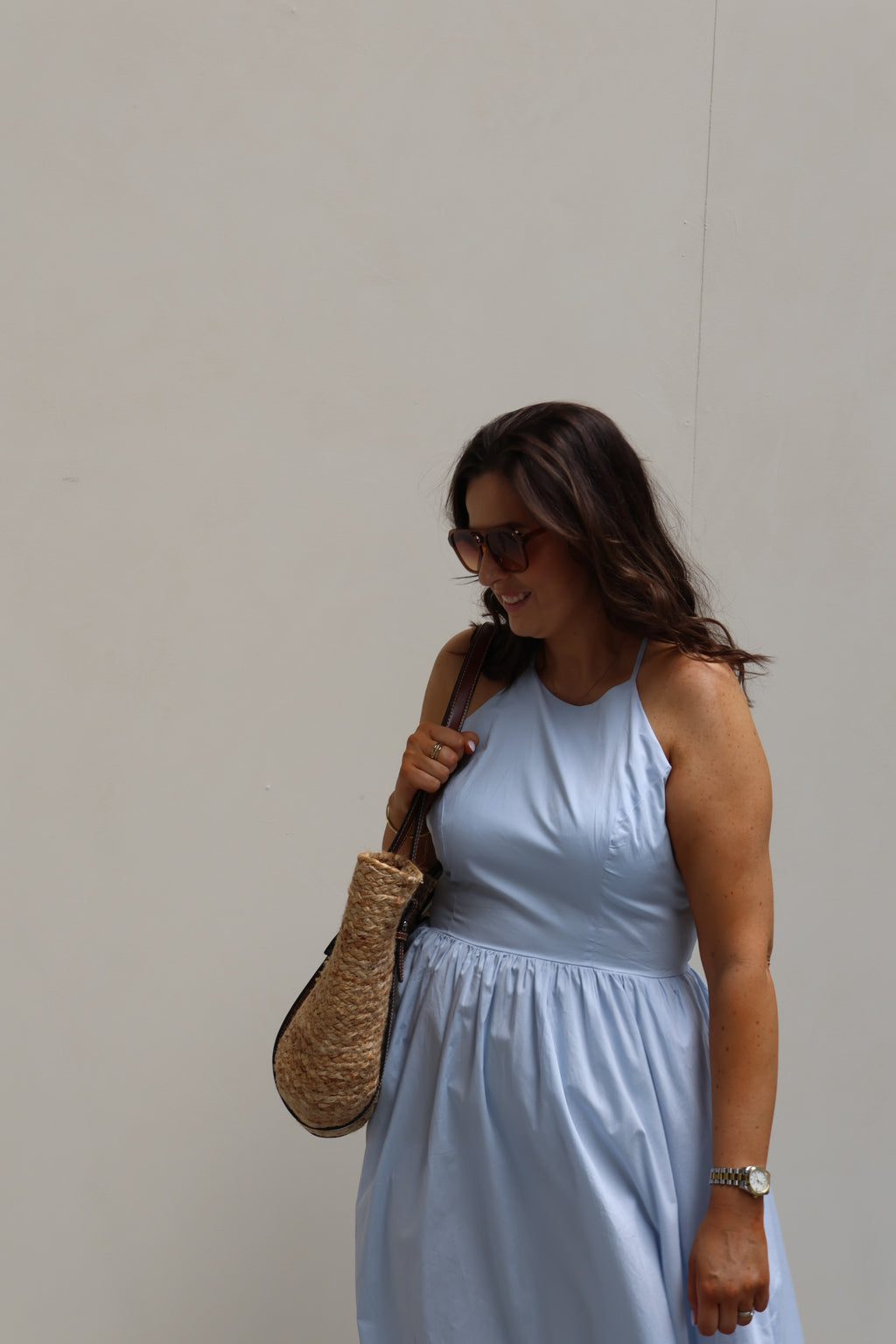 Colette maxi jurk lichtblauw