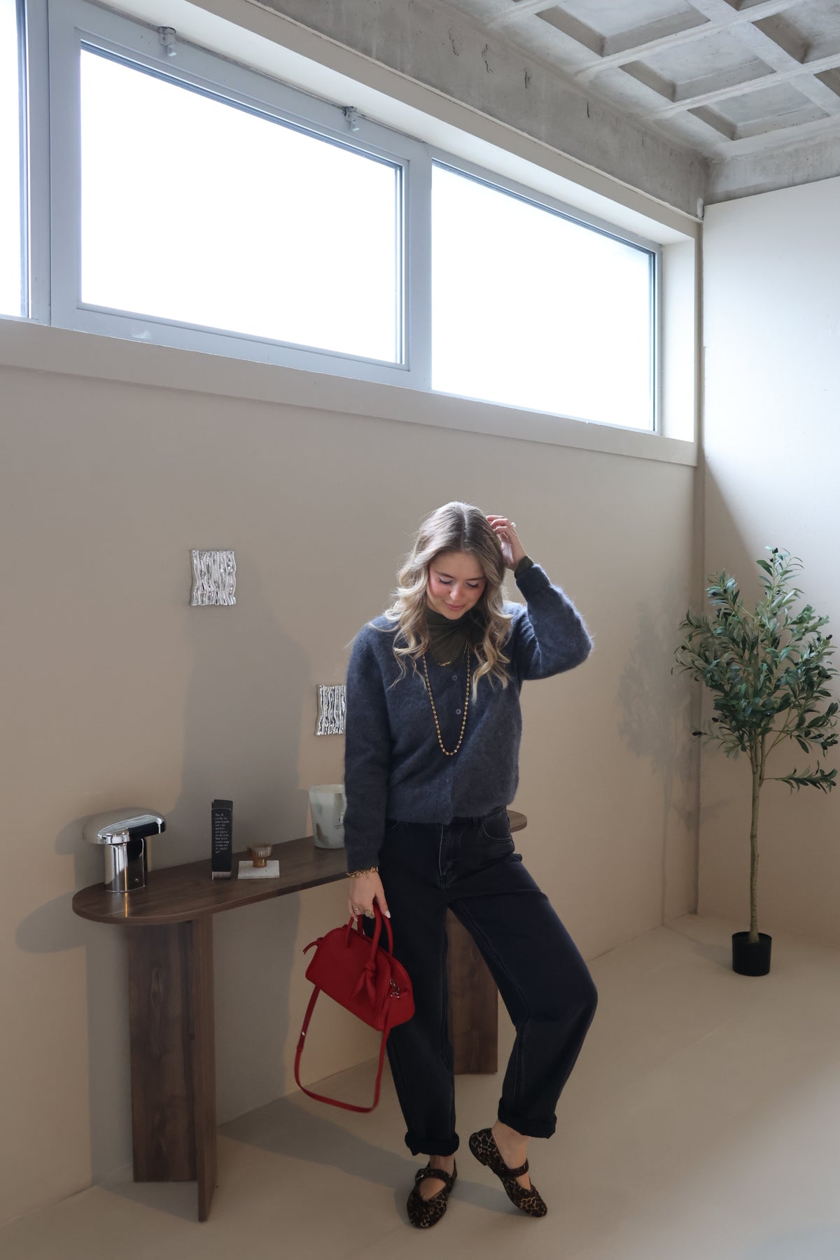 Maud barrel jeans dark grey