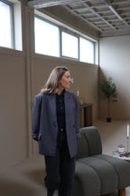 Viona striped blazer grey