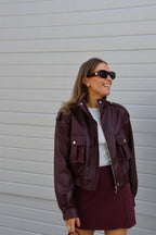 Roxy jack in leerlook bordeaux