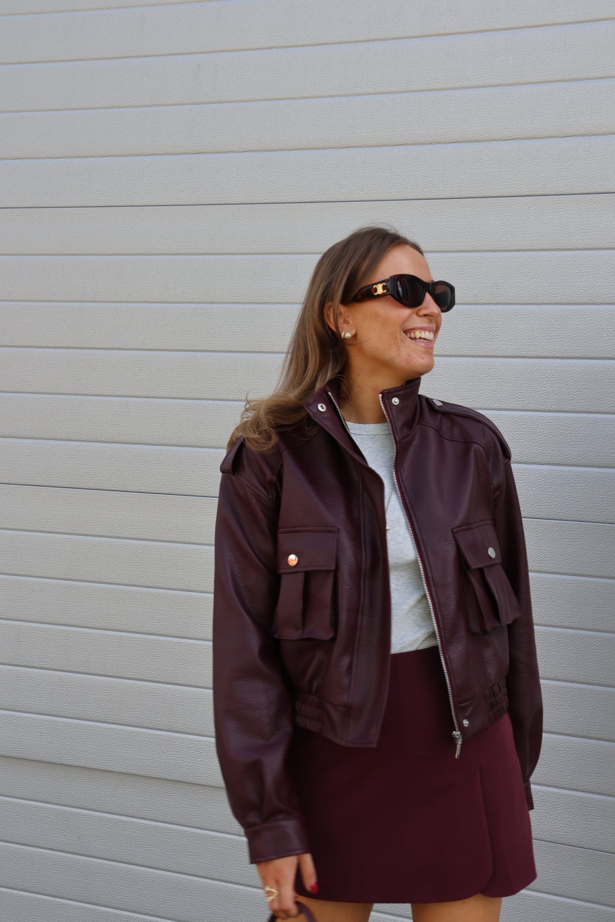 Roxy jack in leerlook bordeaux