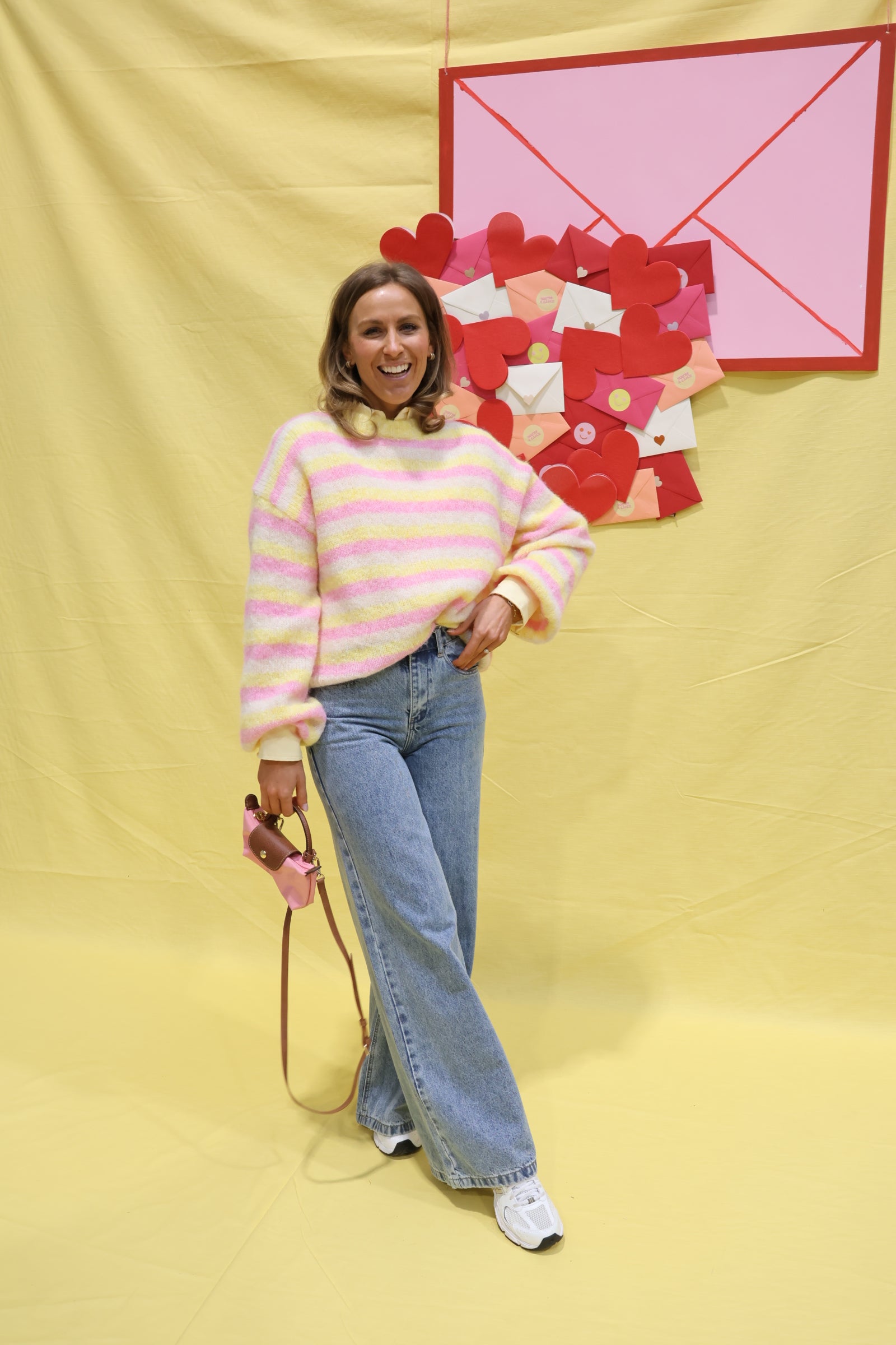 Daisy gestreepte trui geel/roze