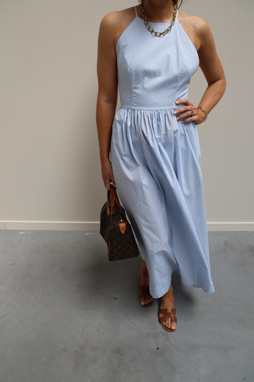 Colette maxi jurk lichtblauw