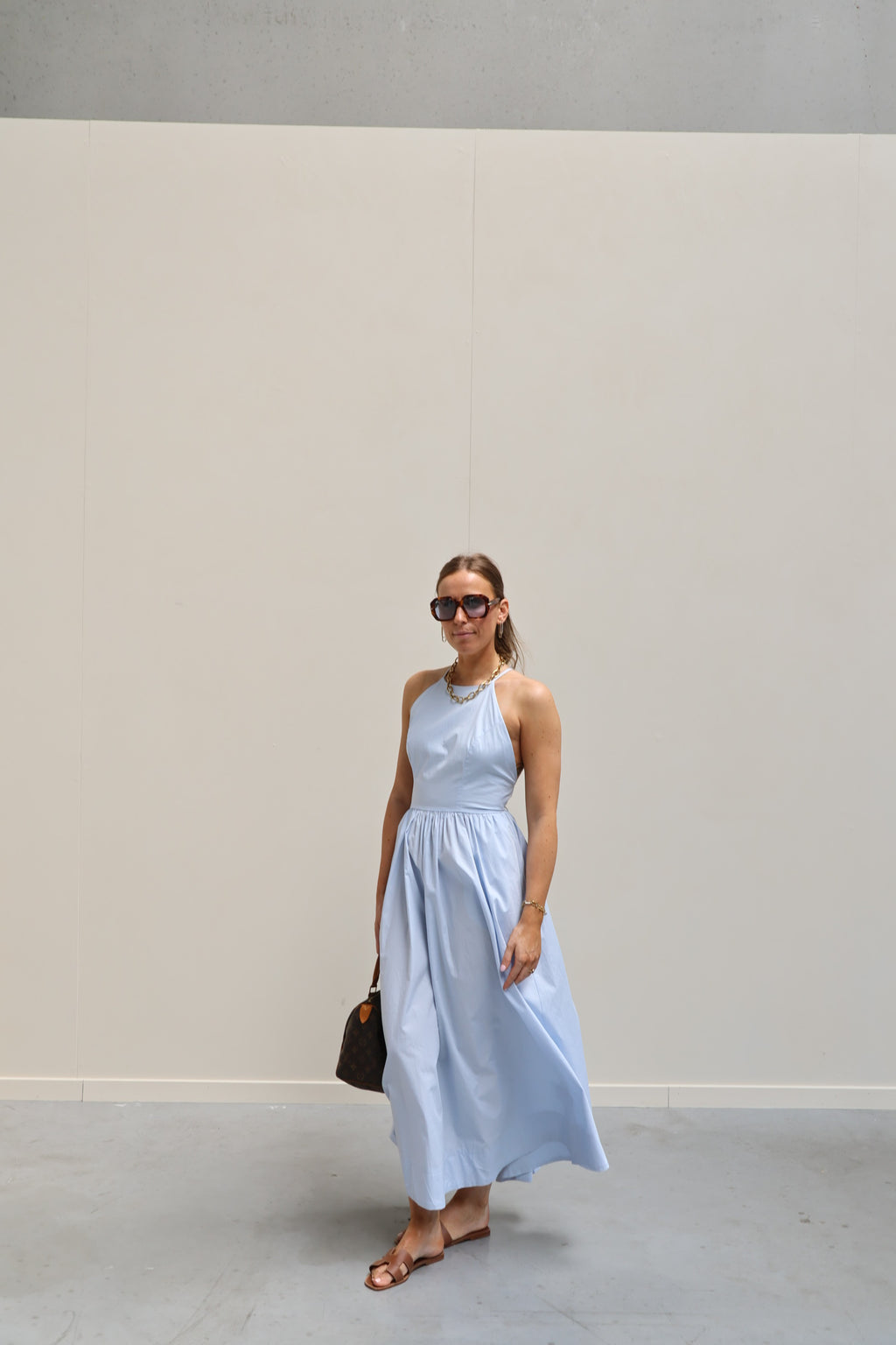 Colette maxi jurk lichtblauw
