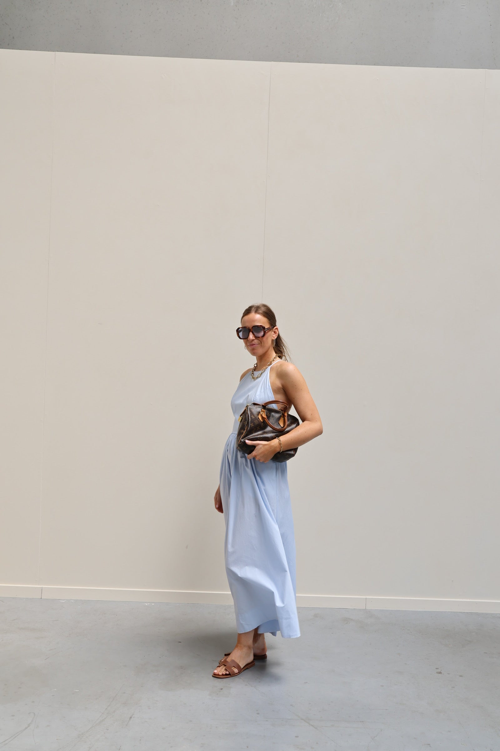 Colette maxi jurk lichtblauw