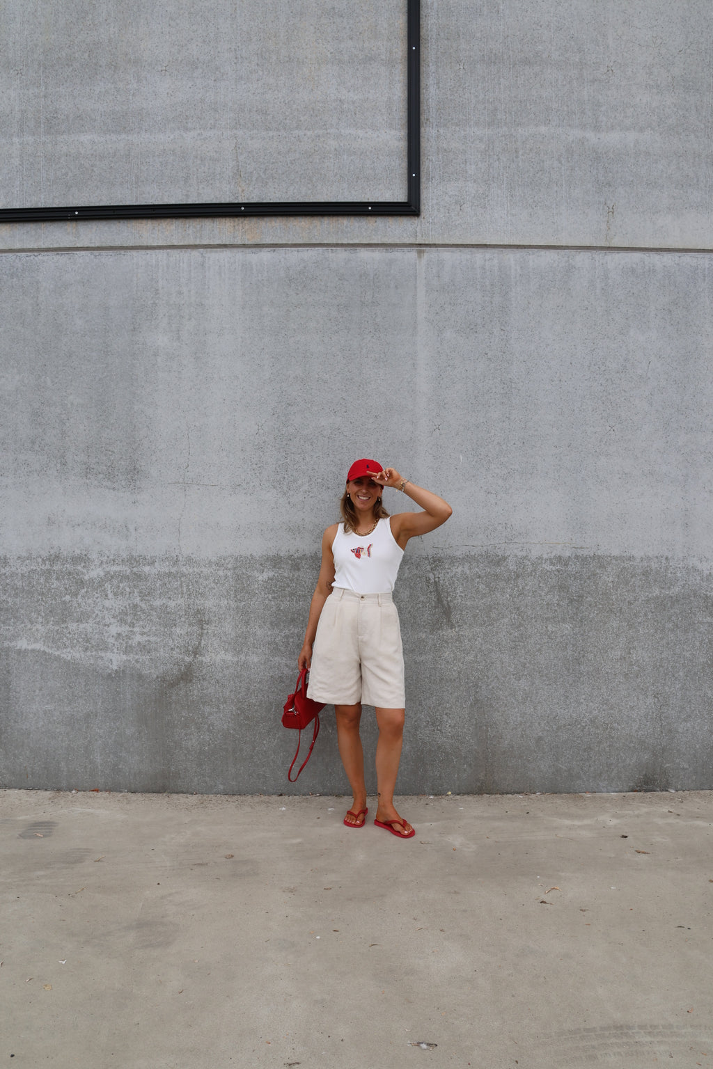 Tanktop wit met vis