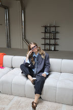 Viona striped blazer grey
