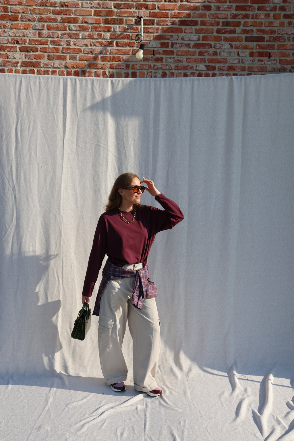 Ranie geruit hemd bordeaux