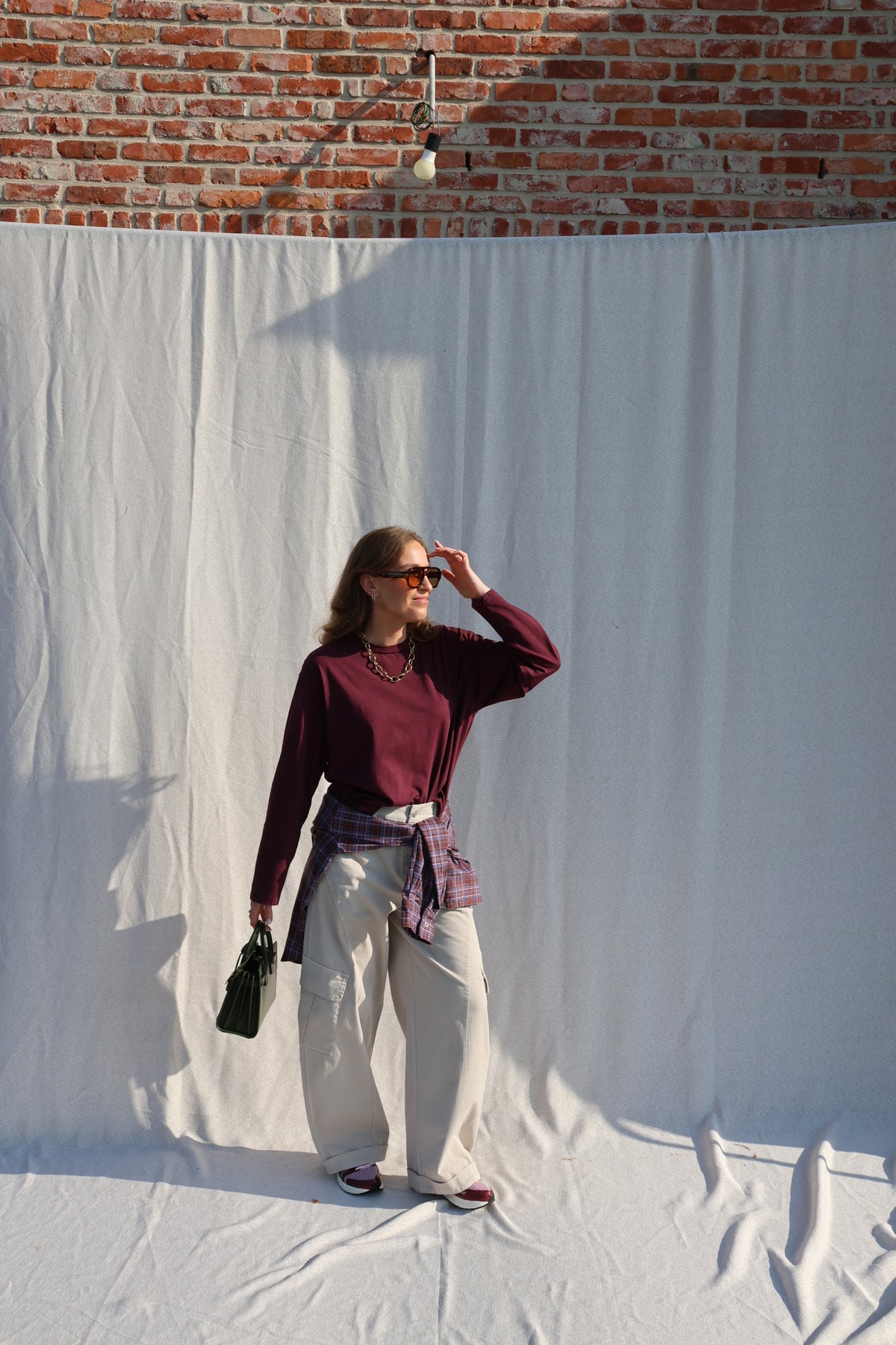 Ranie geruit hemd bordeaux