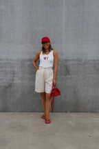 Tanktop wit met vis