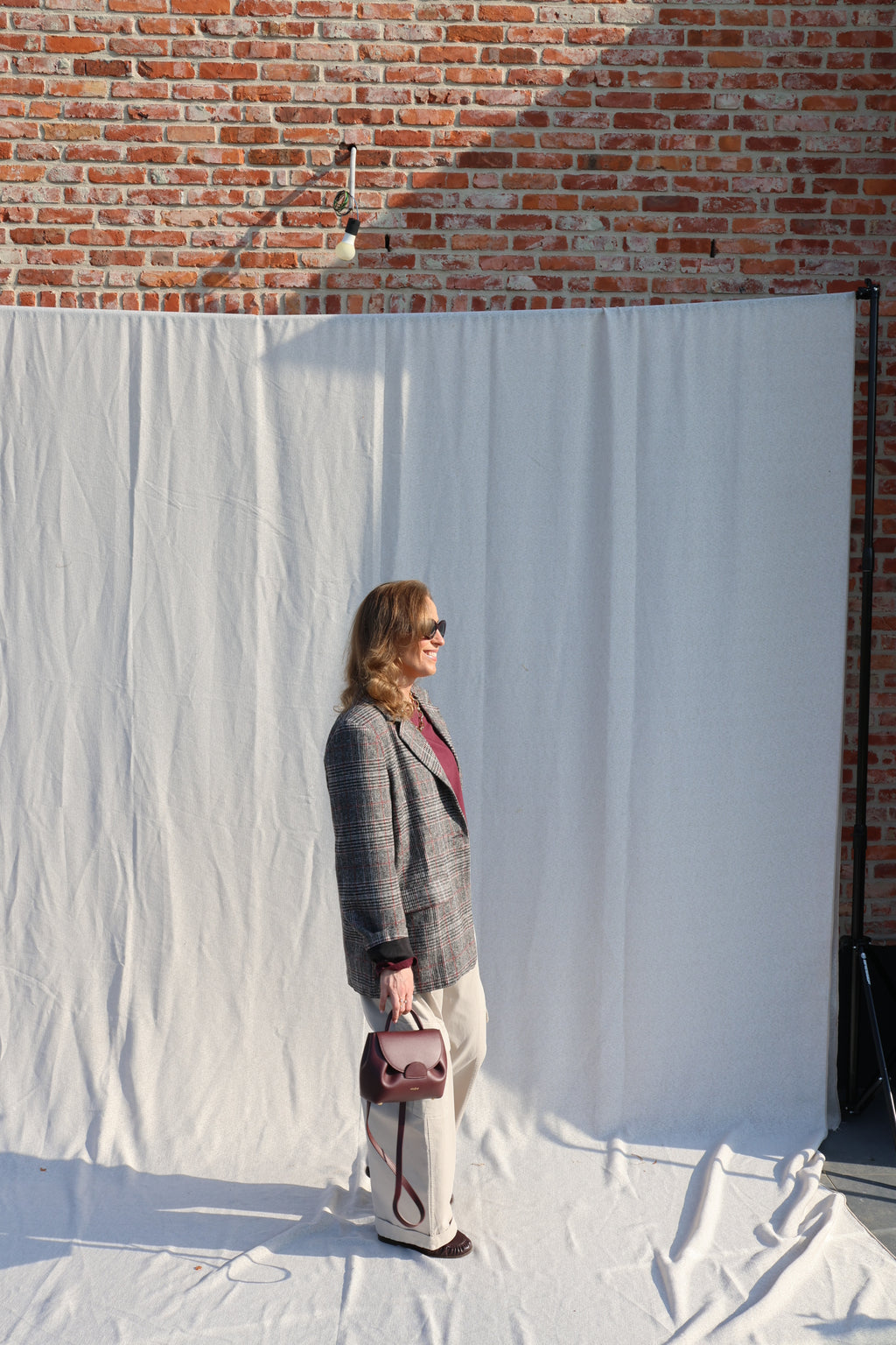 Lara geruite blazer grijs