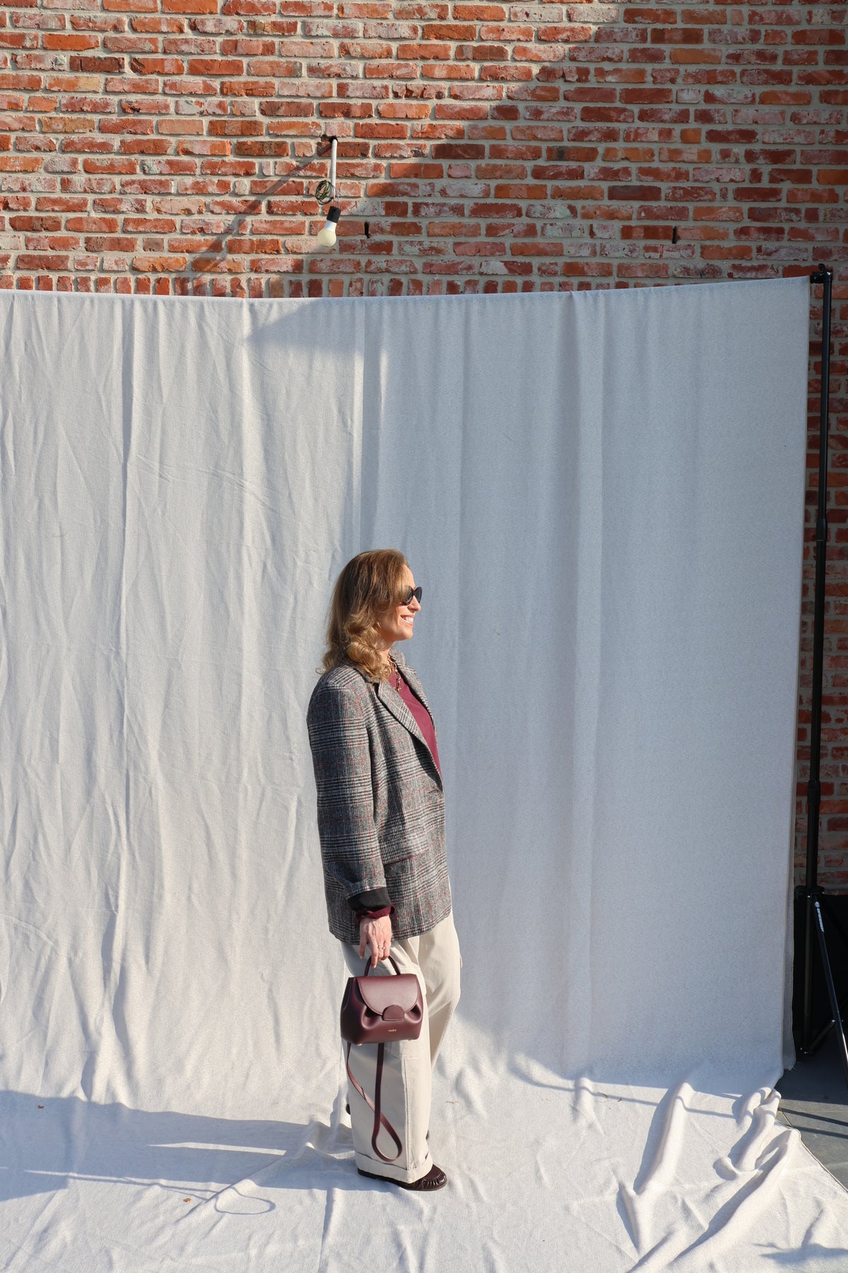 Lara geruite blazer grijs