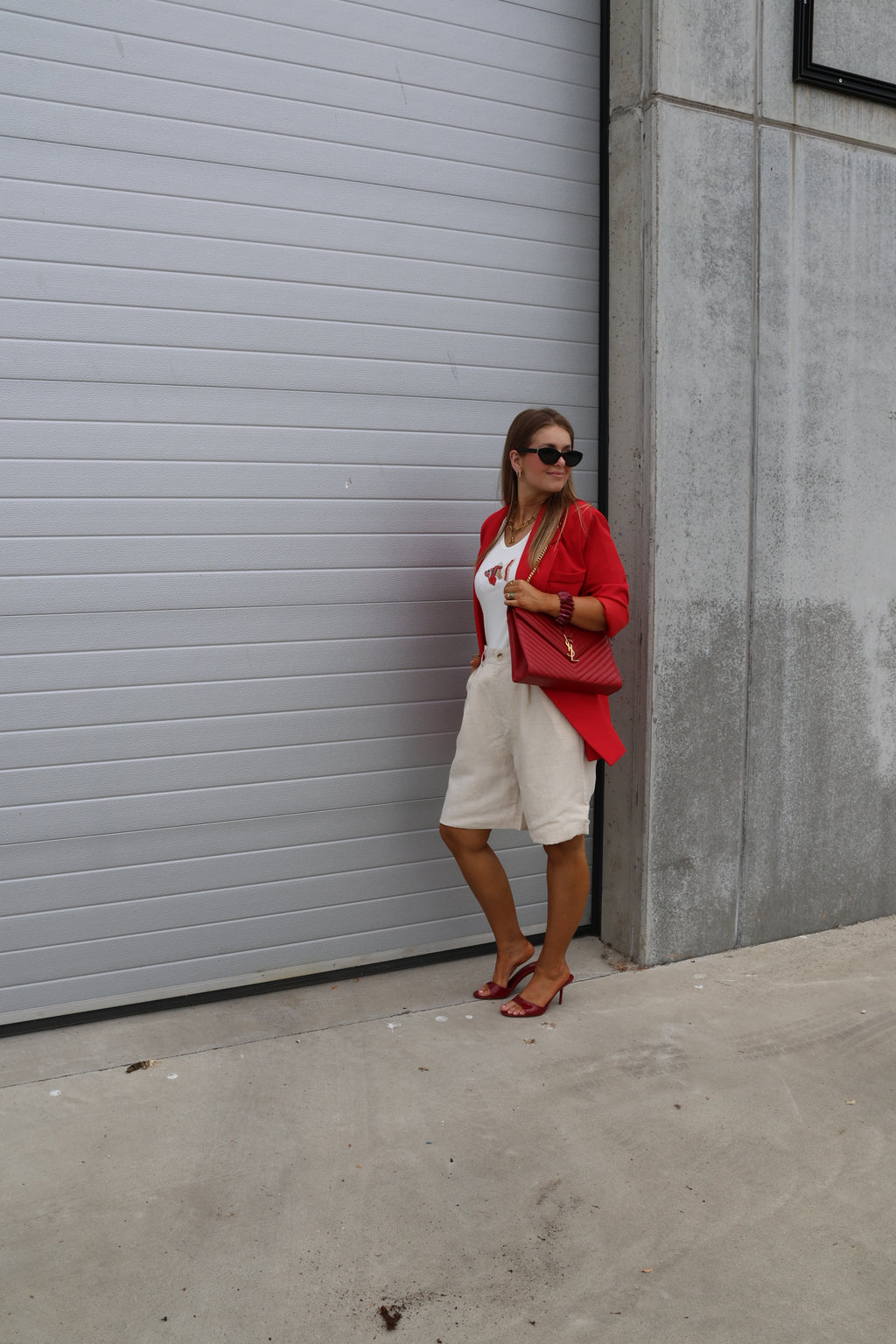 Bea oversized blazer rood
