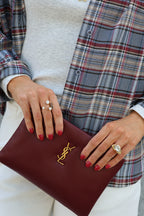 Vibe blouse grijsblauw/bordeaux