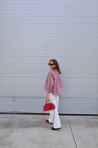 Inez gestreepte blouse rood