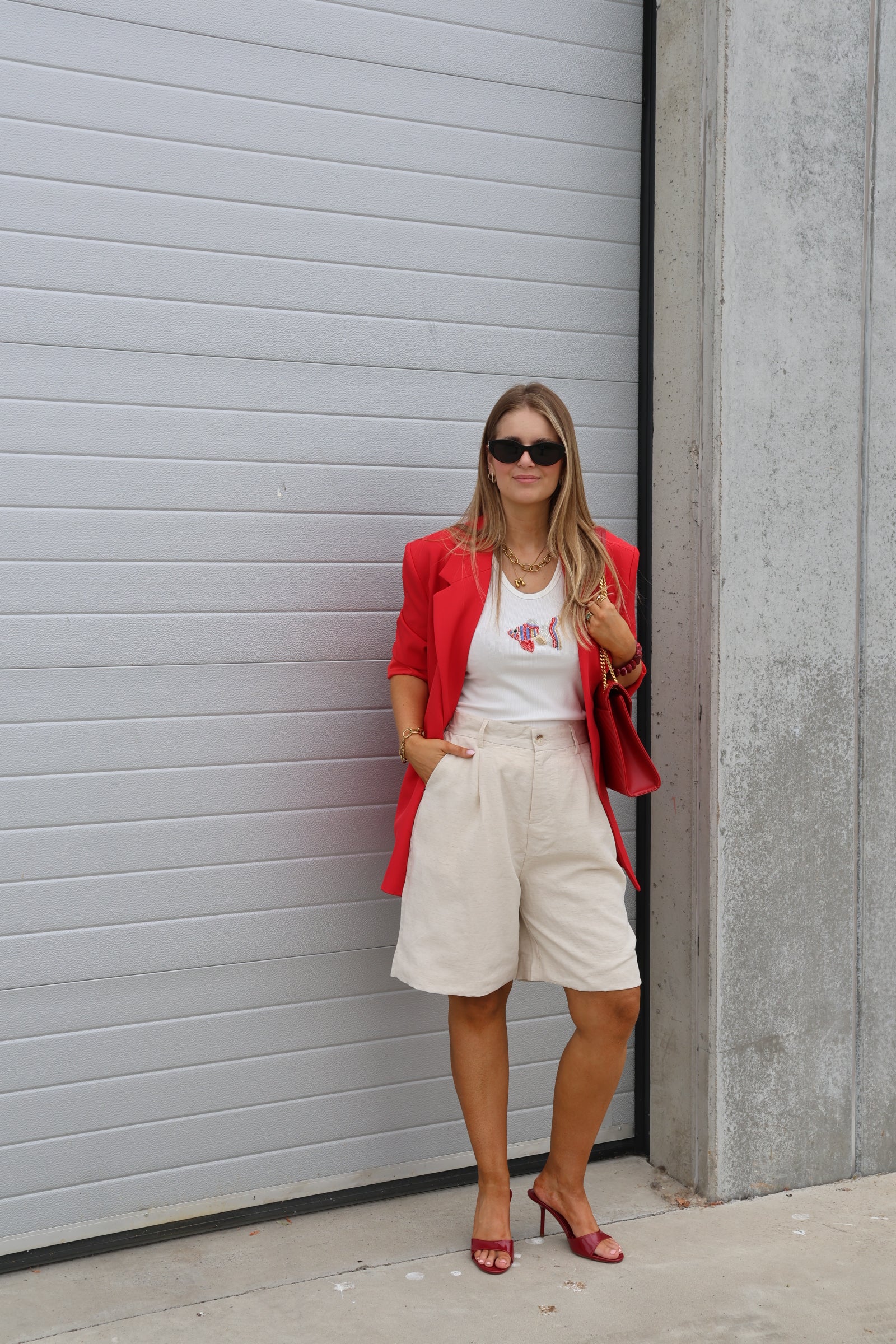Tanktop wit met vis