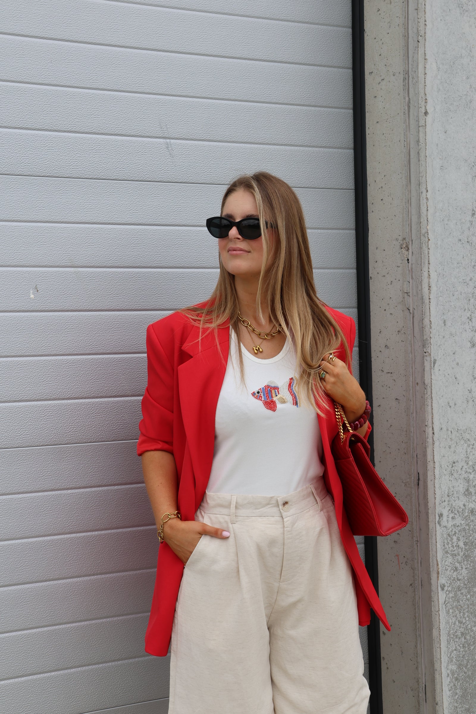 Bea oversized blazer rood