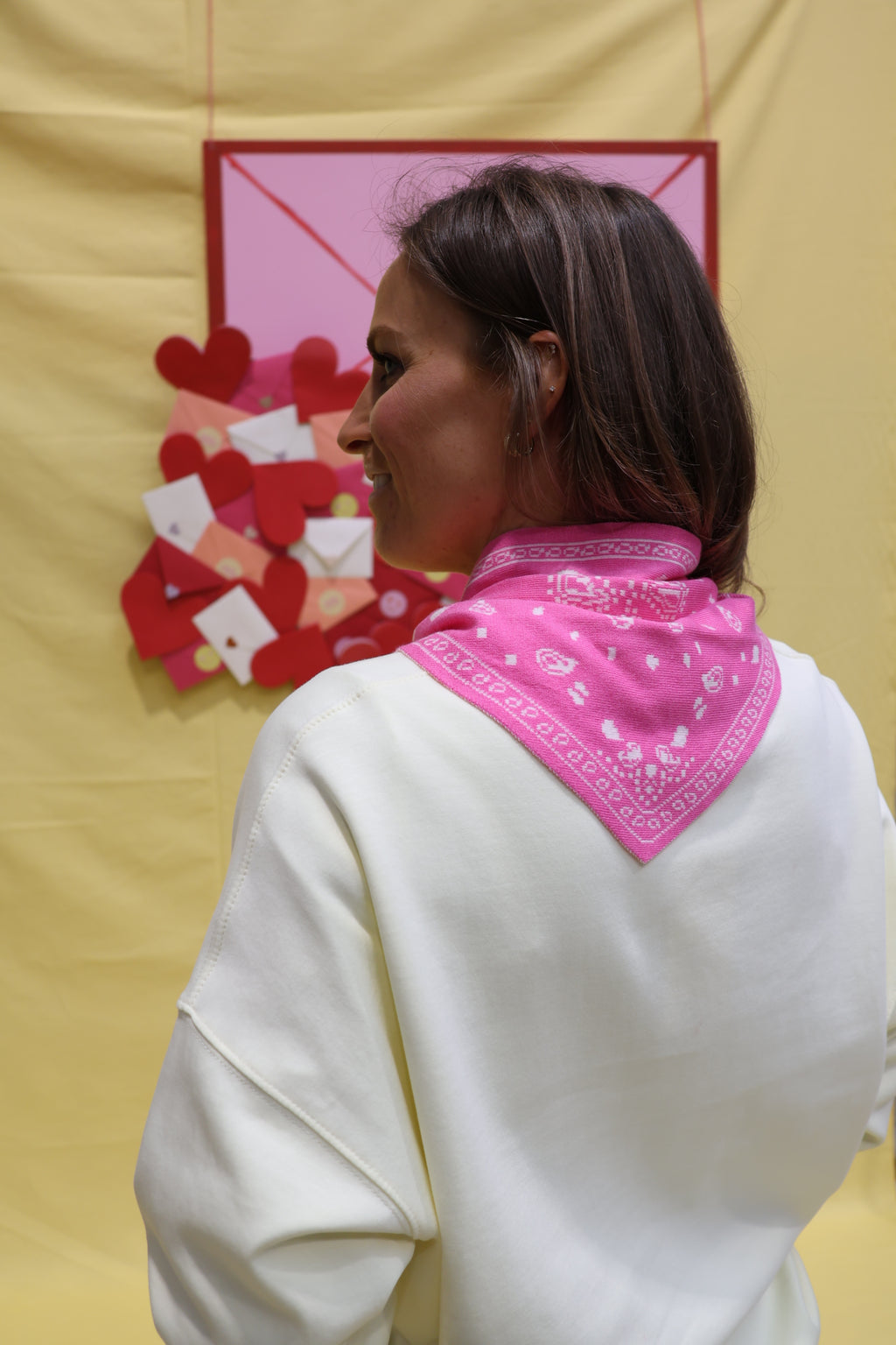 Lily print scarf pink