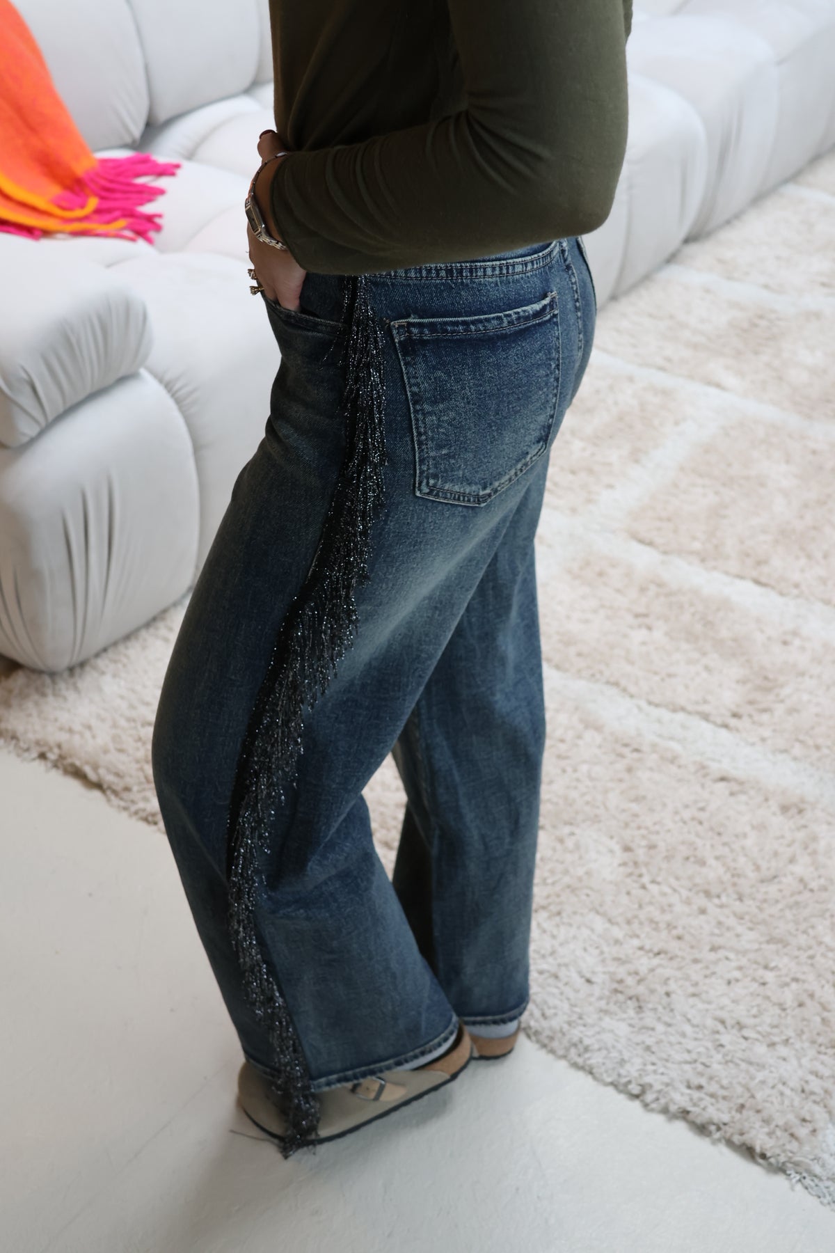 Liselle fringes denim vintage blue