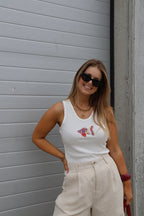 Tanktop wit met vis