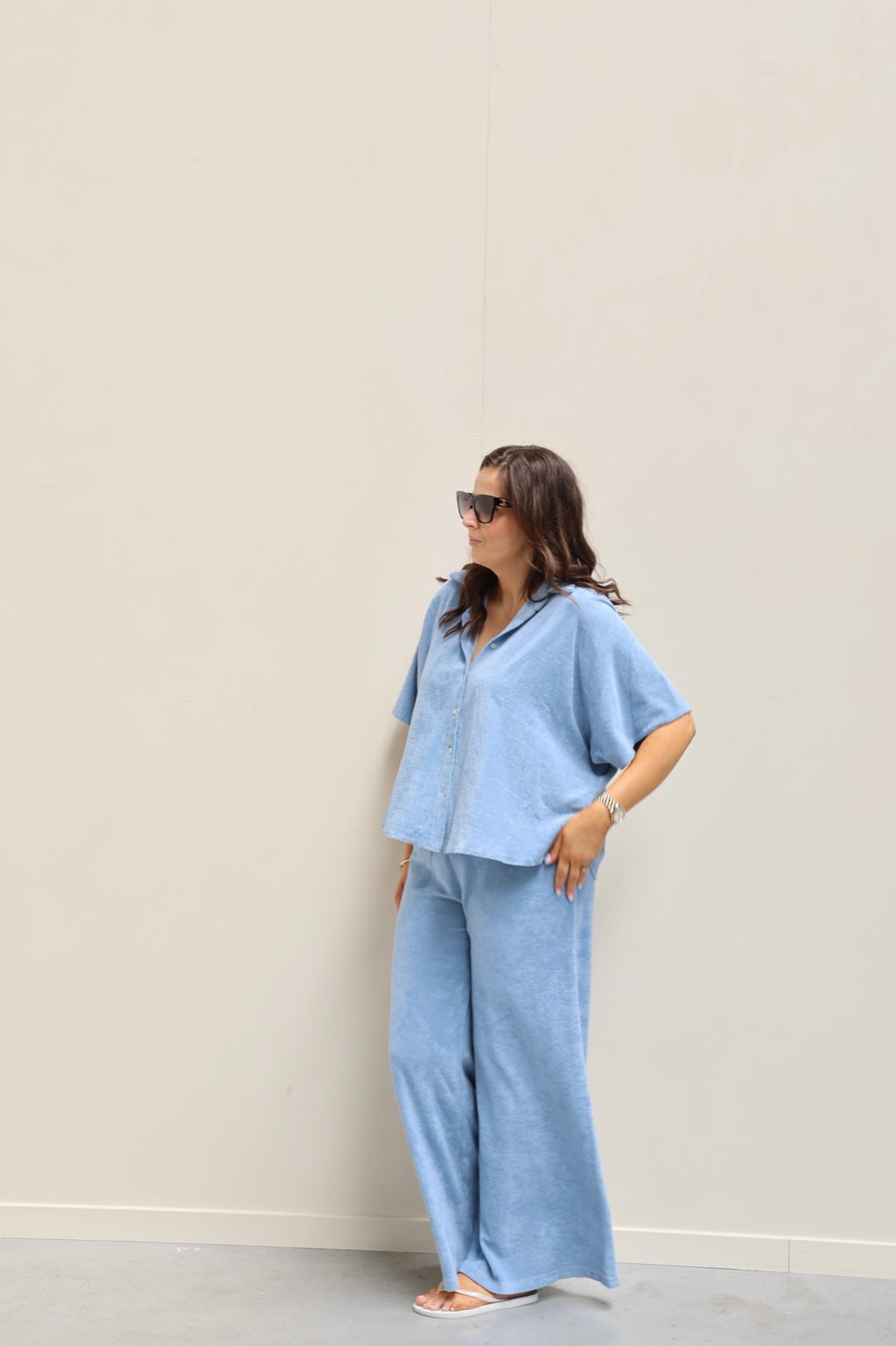 Celeste terry set lichtblauw