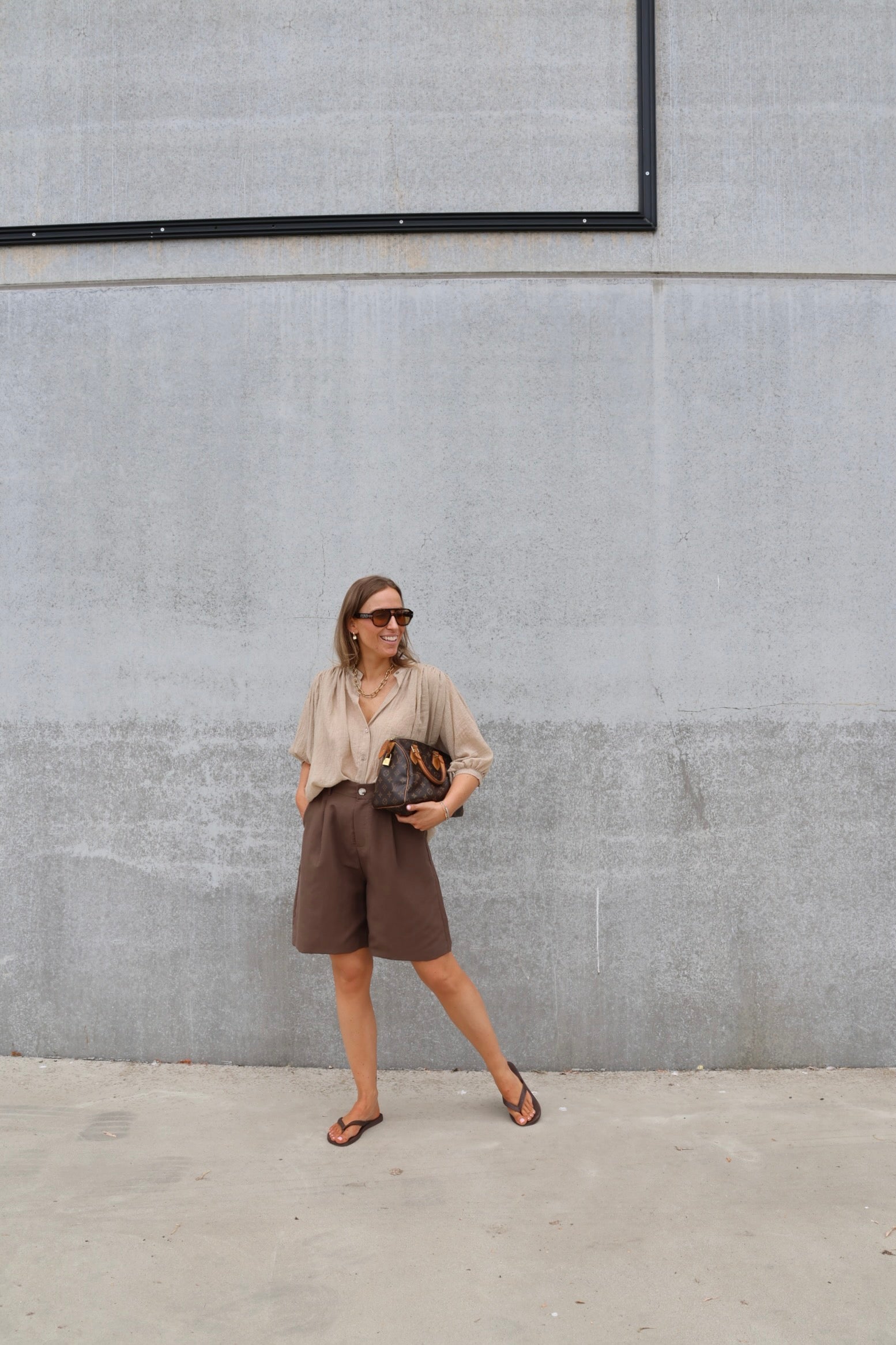 Lieke blouse met wijde mouwen camel