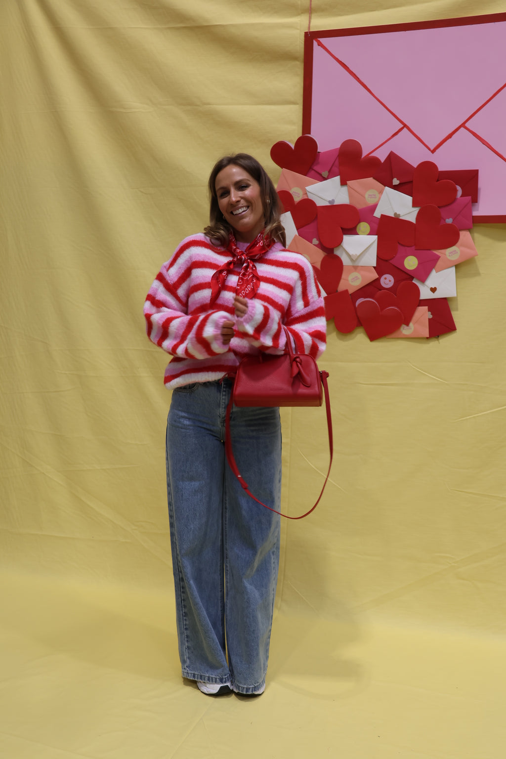 Daisy gestreepte trui rood/roze