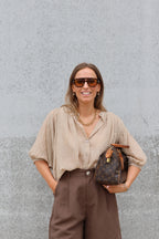 Lieke blouse met wijde mouwen camel