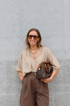 Lieke blouse met wijde mouwen camel