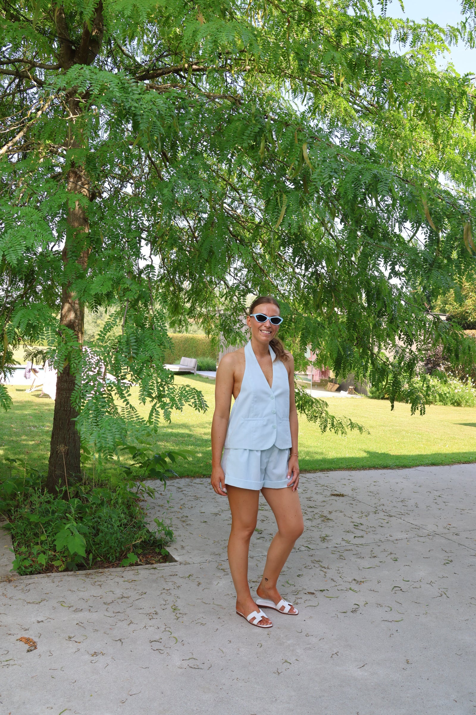 Sophia colbert top lichtblauw