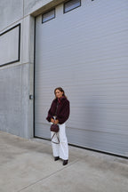 Lou gestreept sjaaltje roze/bordeaux
