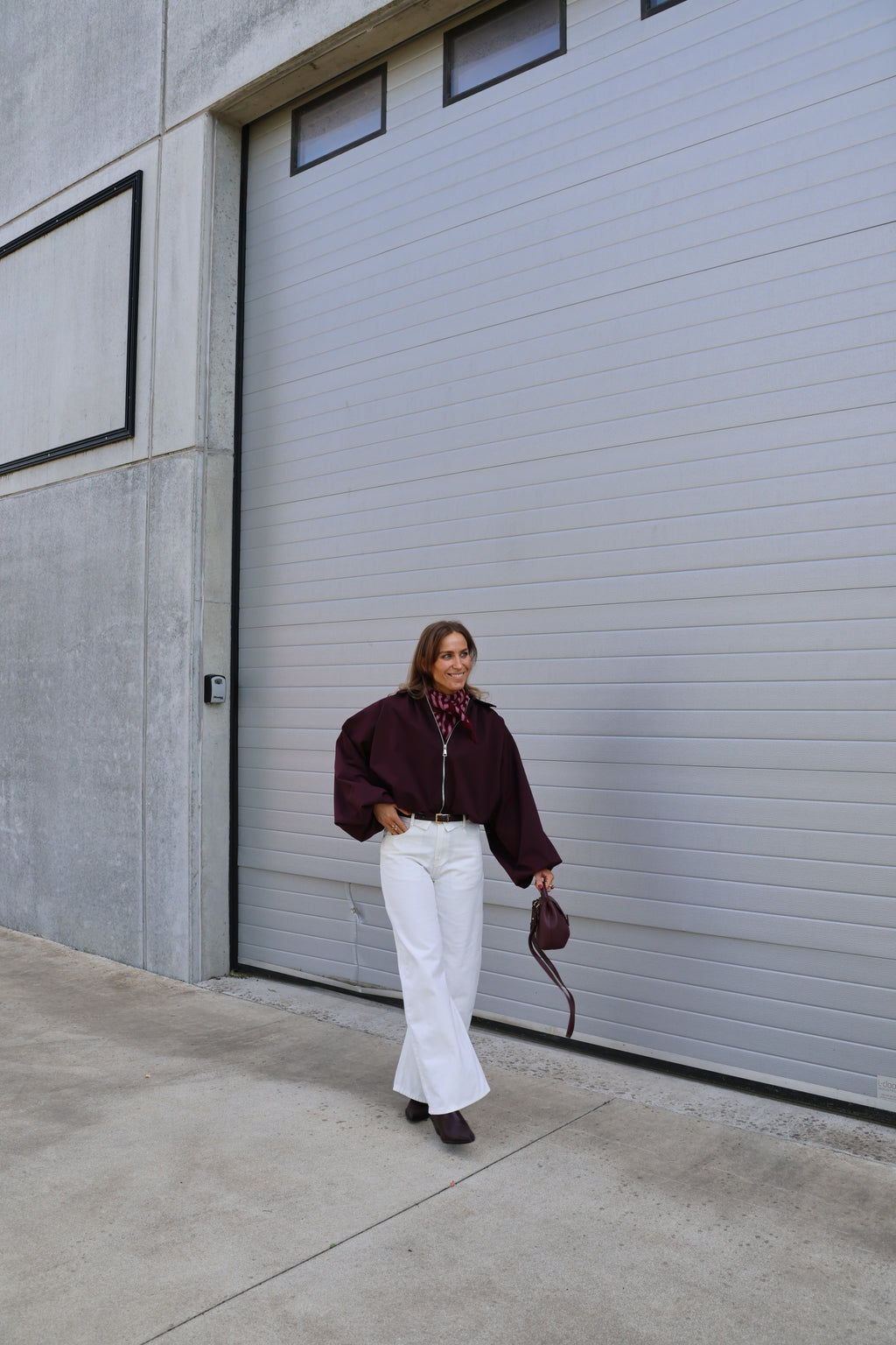 Lou gestreept sjaaltje roze/bordeaux