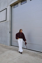 Lou gestreept sjaaltje roze/bordeaux