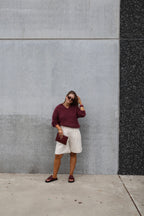 Leonce mohair polo aubergine