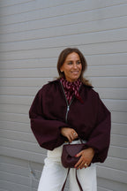 Lou gestreept sjaaltje roze/bordeaux