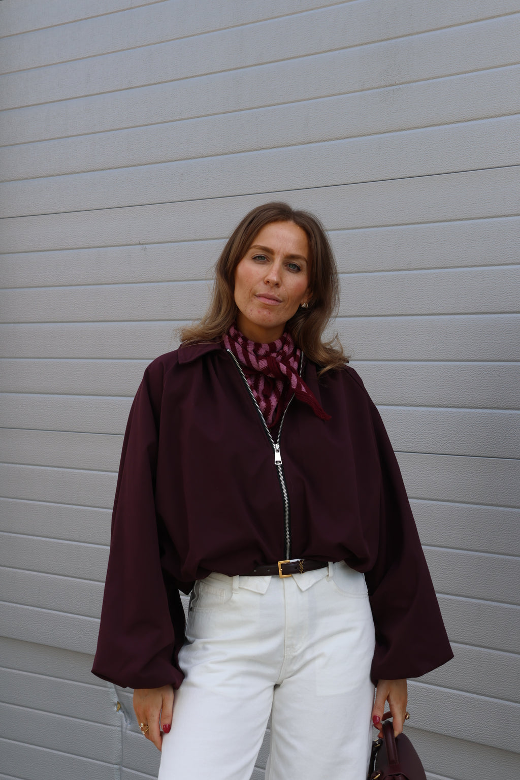 Veerle cropped jasje dark berry
