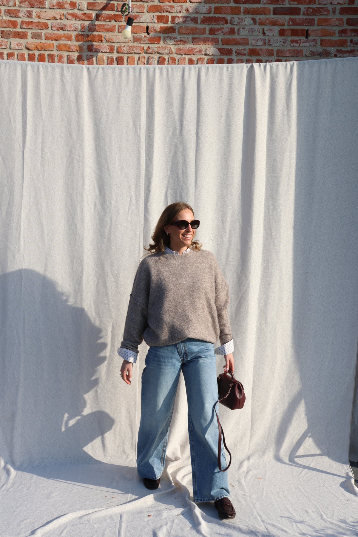 Coco wide leg jeans met asymmetrische knoop