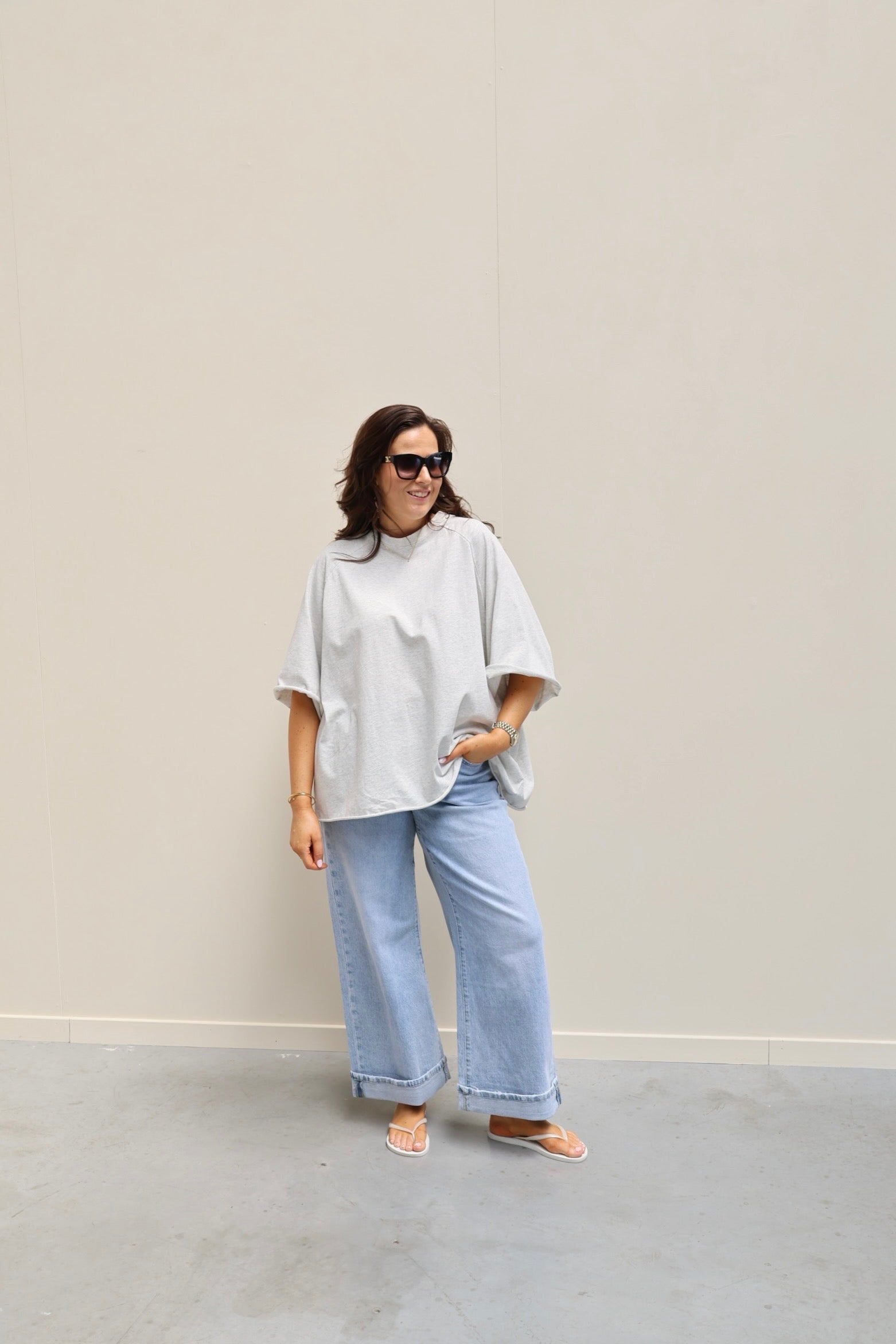 Gulia oversized T-shirt grijs