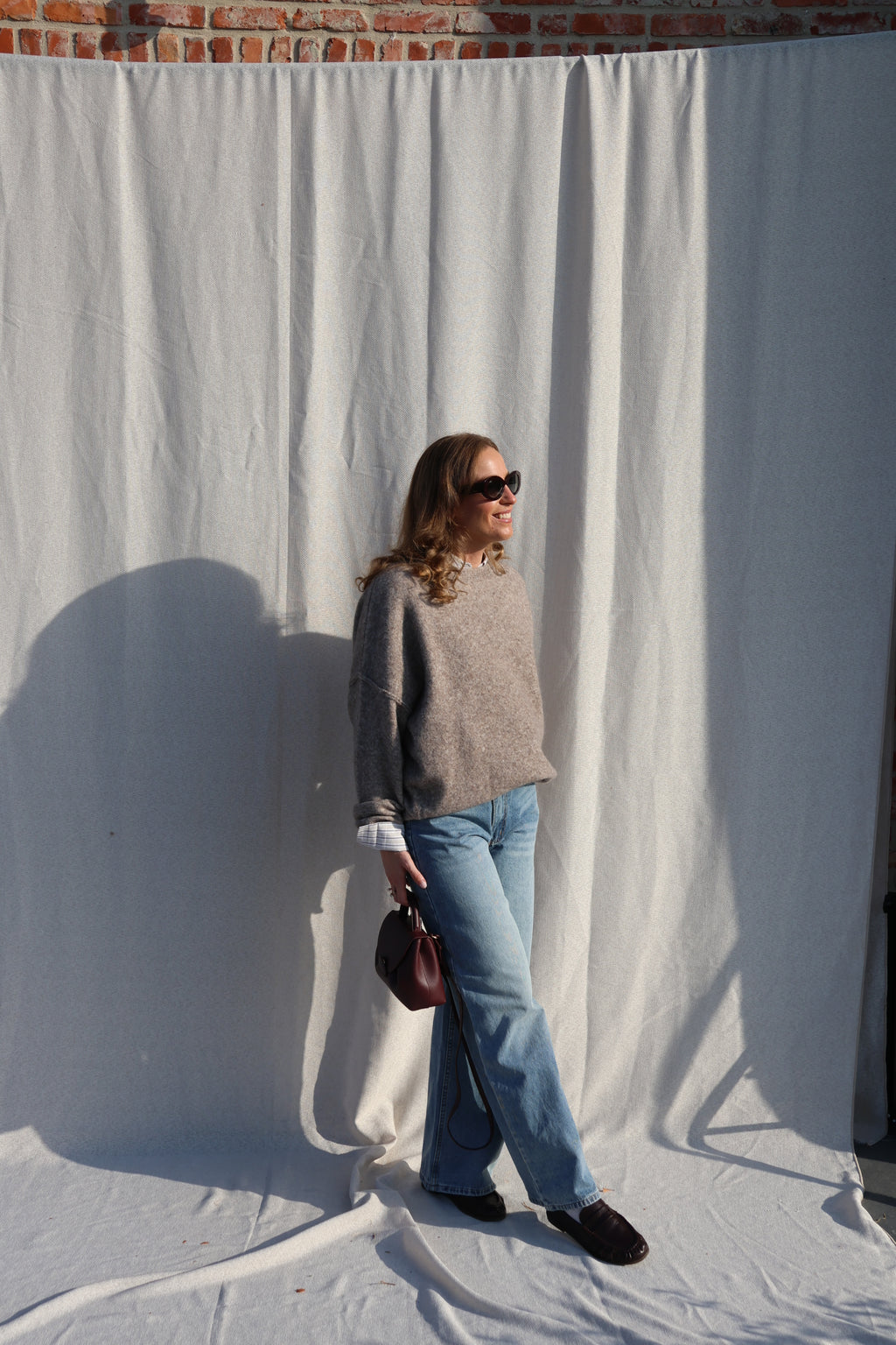 Coco wide leg jeans met asymmetrische knoop