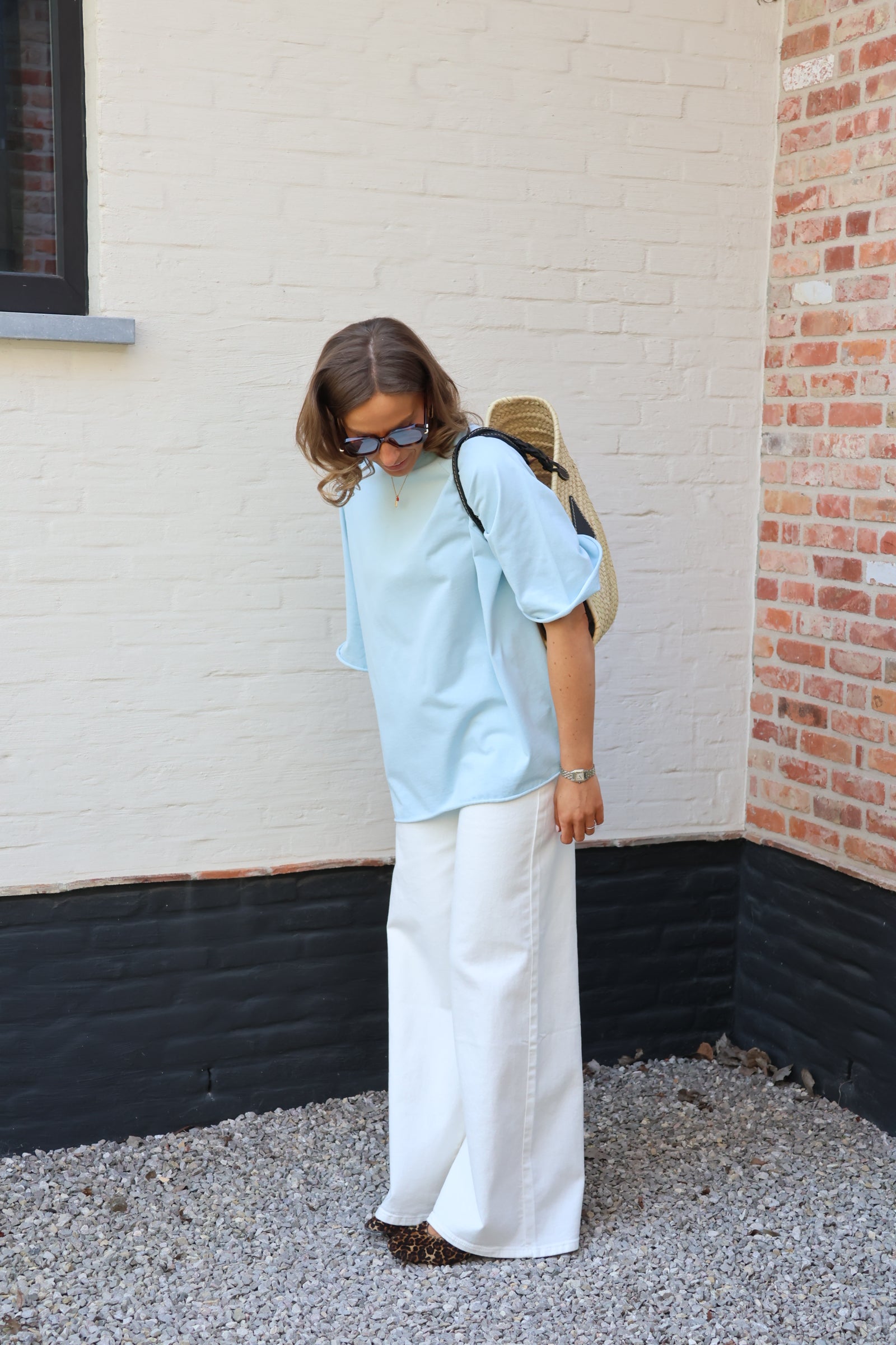 Gulia oversized T-shirt lichtblauw