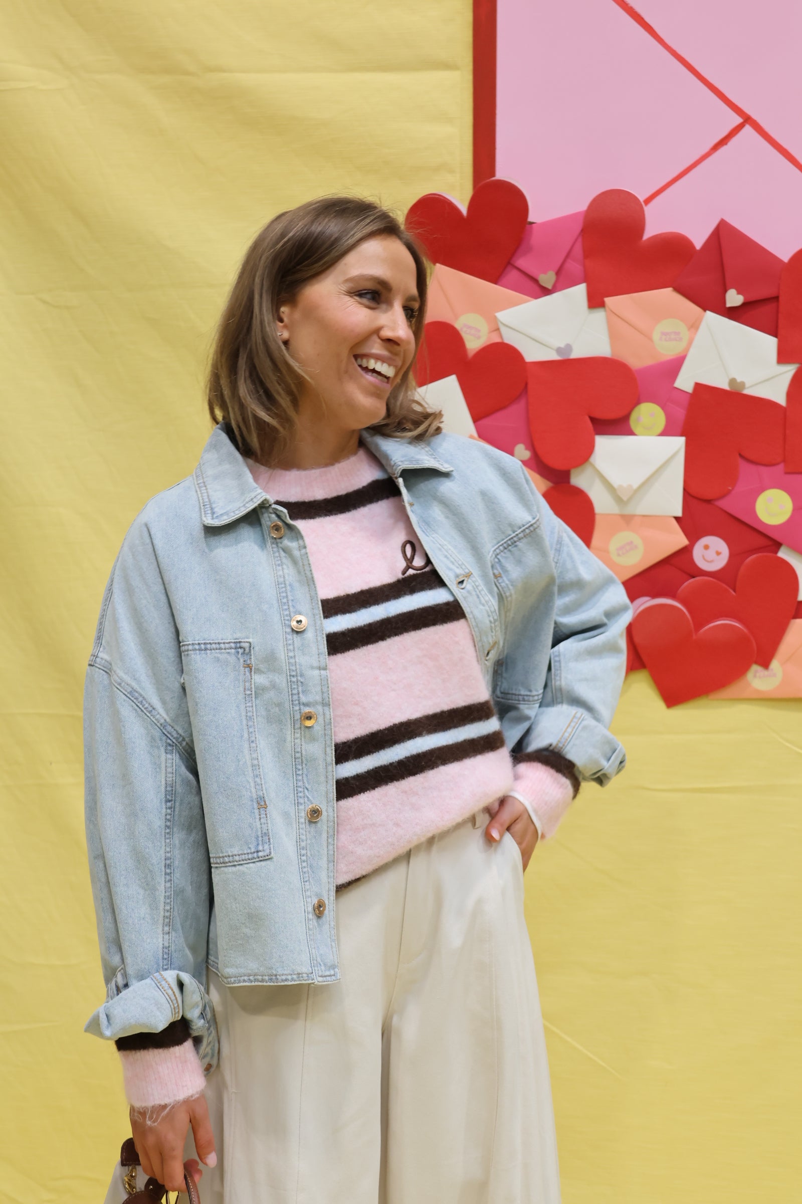 Mina love knit roze/bruin