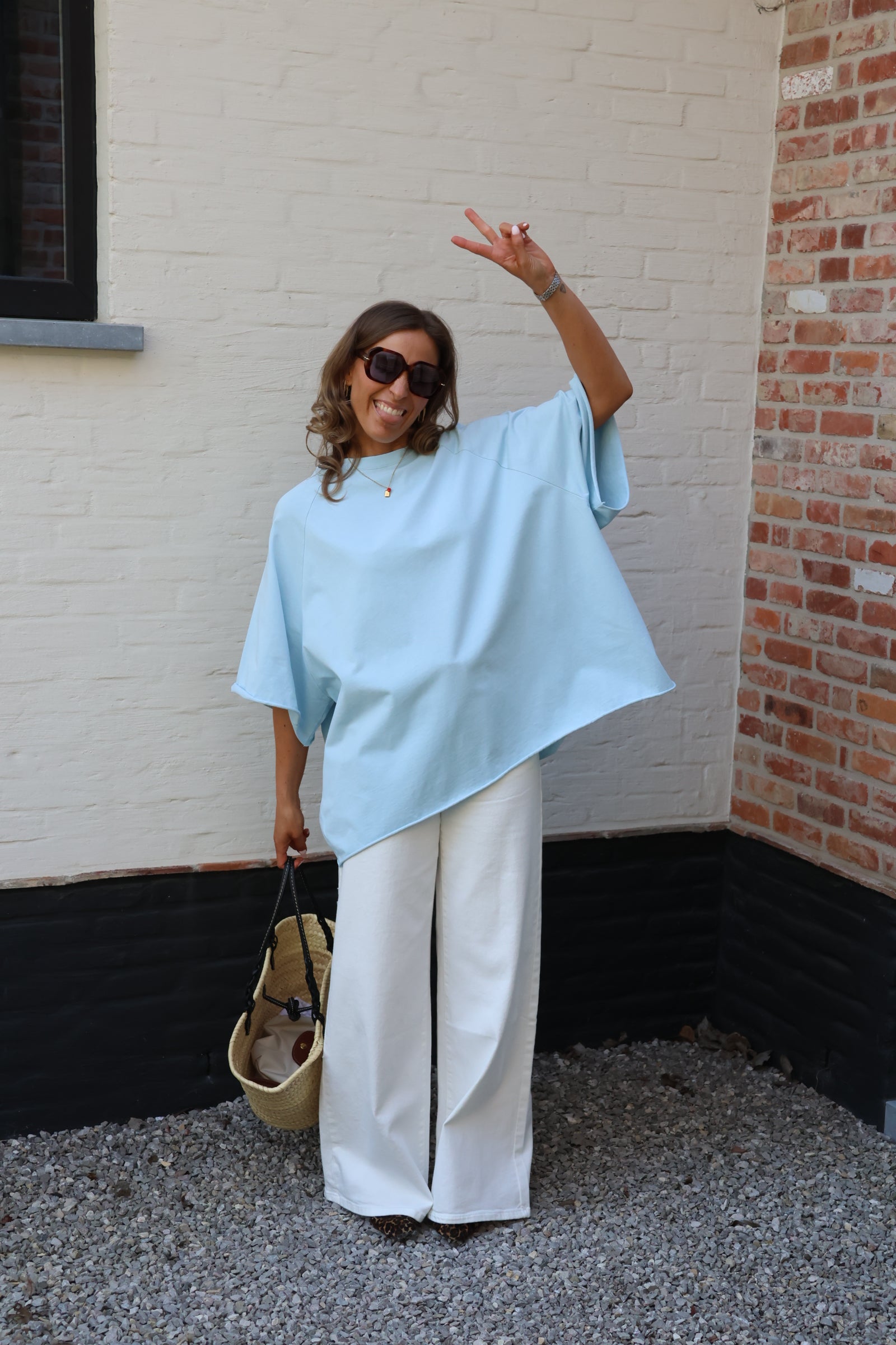 Mona wide leg jeans wit