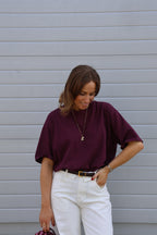 Boxy T-shirt dark berry